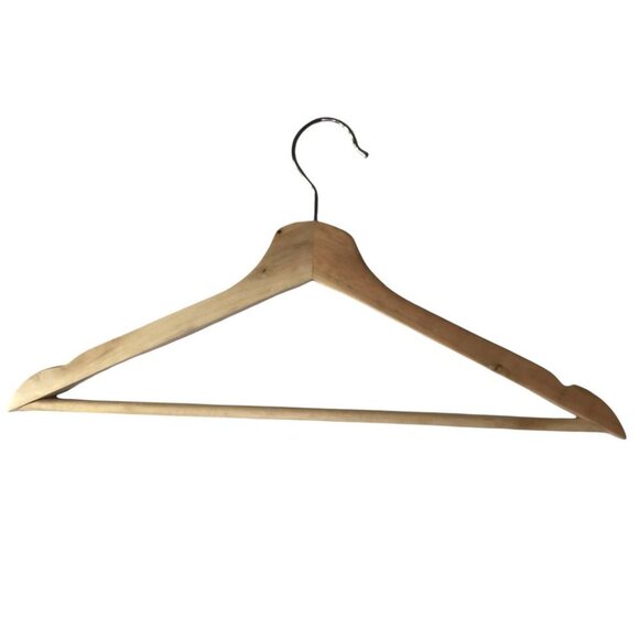 Solid Wood Hangers, Natural Tan Brown Set of 15 Hangers - Picture 3 of 5
